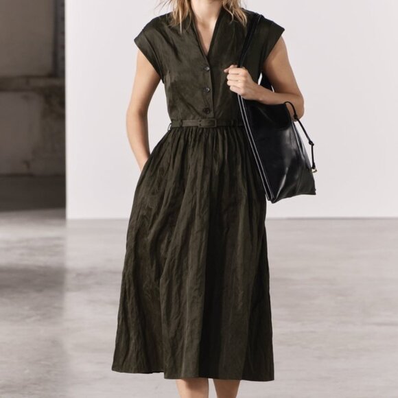 NWT Zara Collection Shirt Dress Size Small - Picture 1 of 6